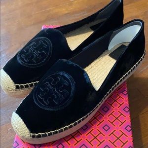 Tory Burch Velvet Platform Espadrille